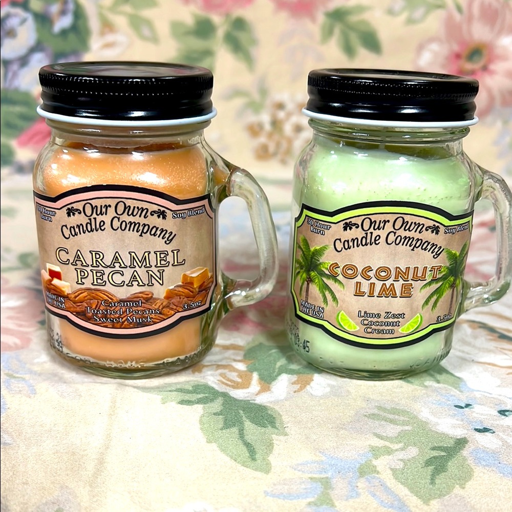 Our Own Candle Company Caramel Pecan and Coconut Lime Candles